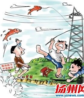 悲剧瞬间，男子鱼竿误触高压线遭电击倒地