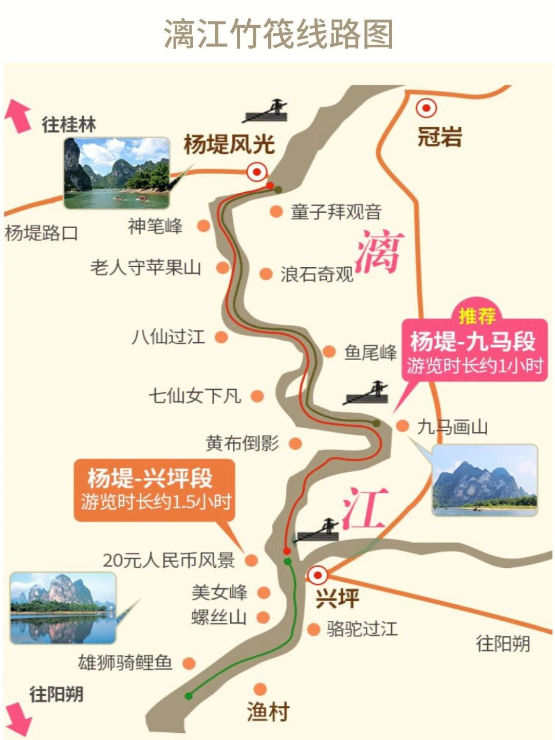 漓江竹筏线路图，探索自然之美的攻略指南